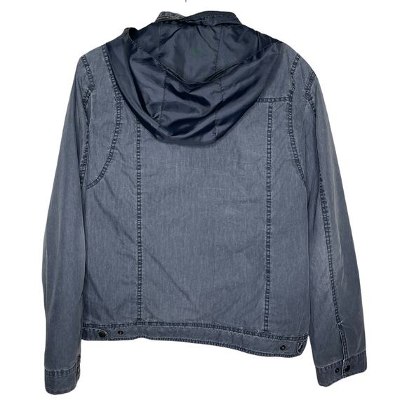 Levi Strauss & Co Blue Military Jacket with Hood Size Medium - Picture 2 of 9